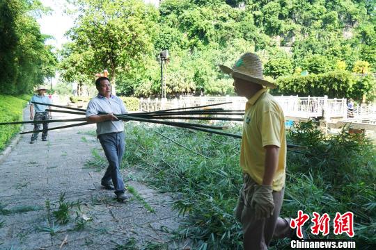 图为象山景区启动“拆围透景”行动。　唐梦宪 摄